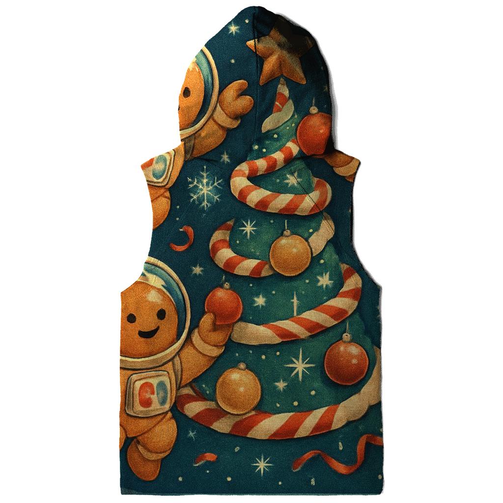 Gingerbread Astronauts Decorating A Zero Gravity Tree graphic hoodies