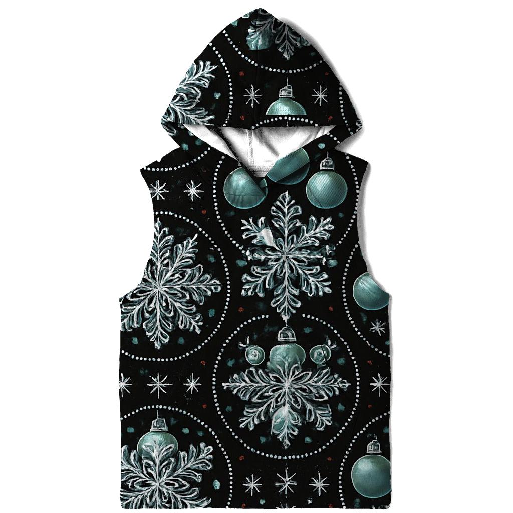 Midnight Snowflake And Ornament Medallion Tessellation On Black Background hoodies fashion