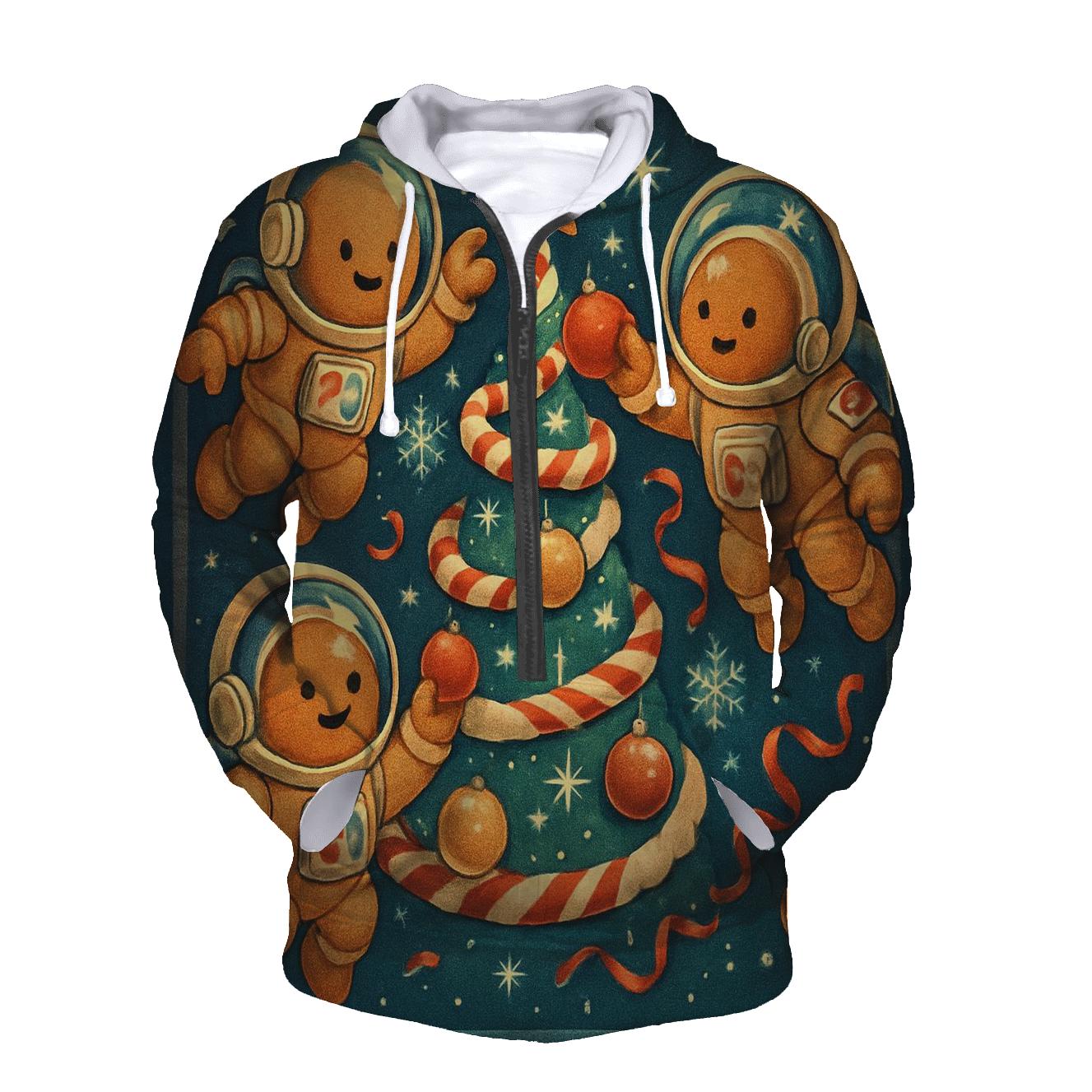 Gingerbread Astronauts Decorating A Zero Gravity Tree hoodie trends
