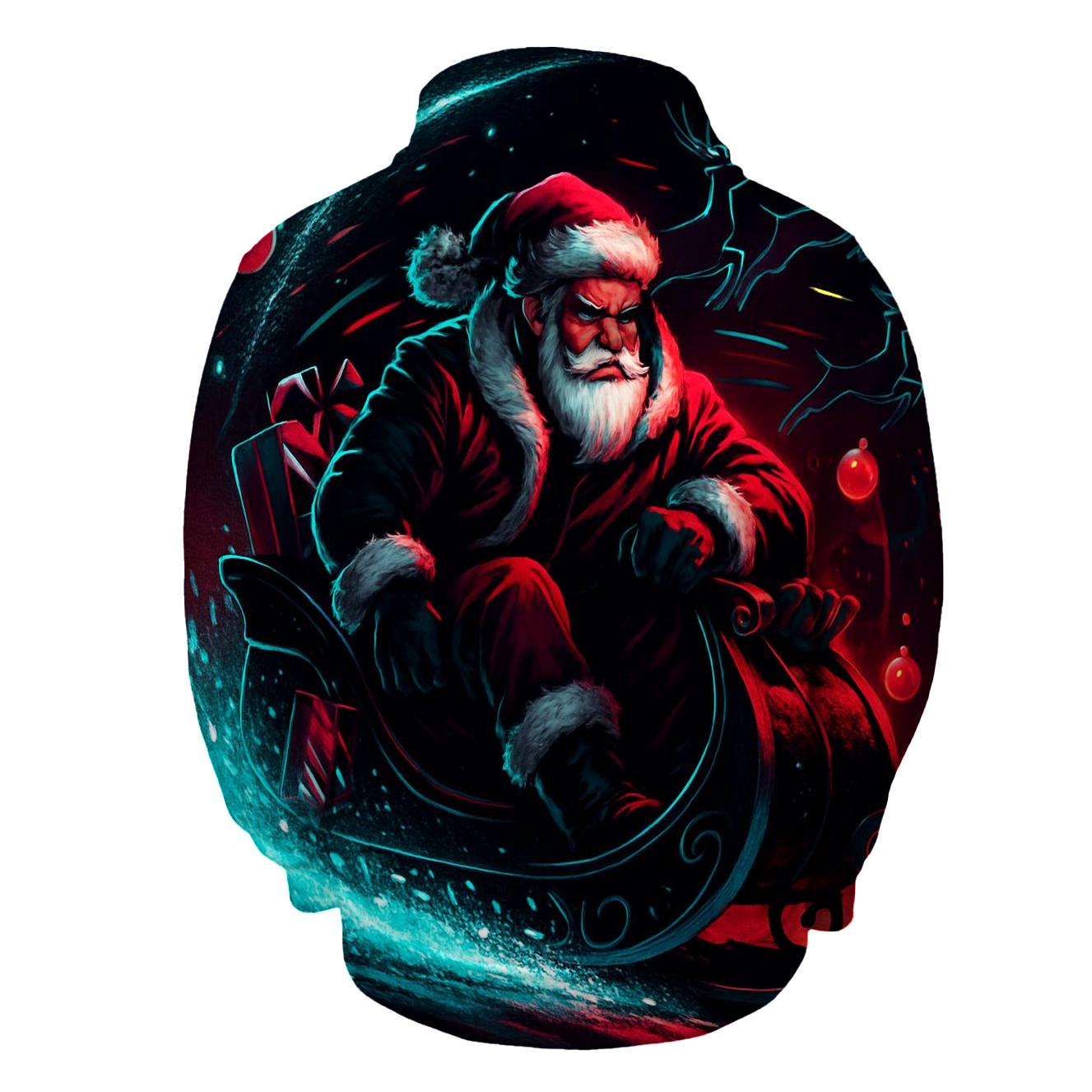 Neon Sleigh Drift Santa heavyweight hoodies