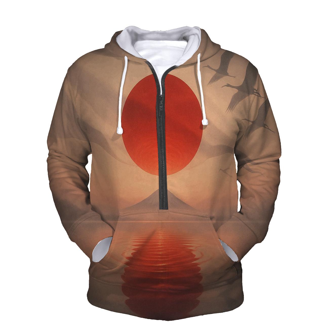 Rising Sun Mist Over Water heavyweight hoodies