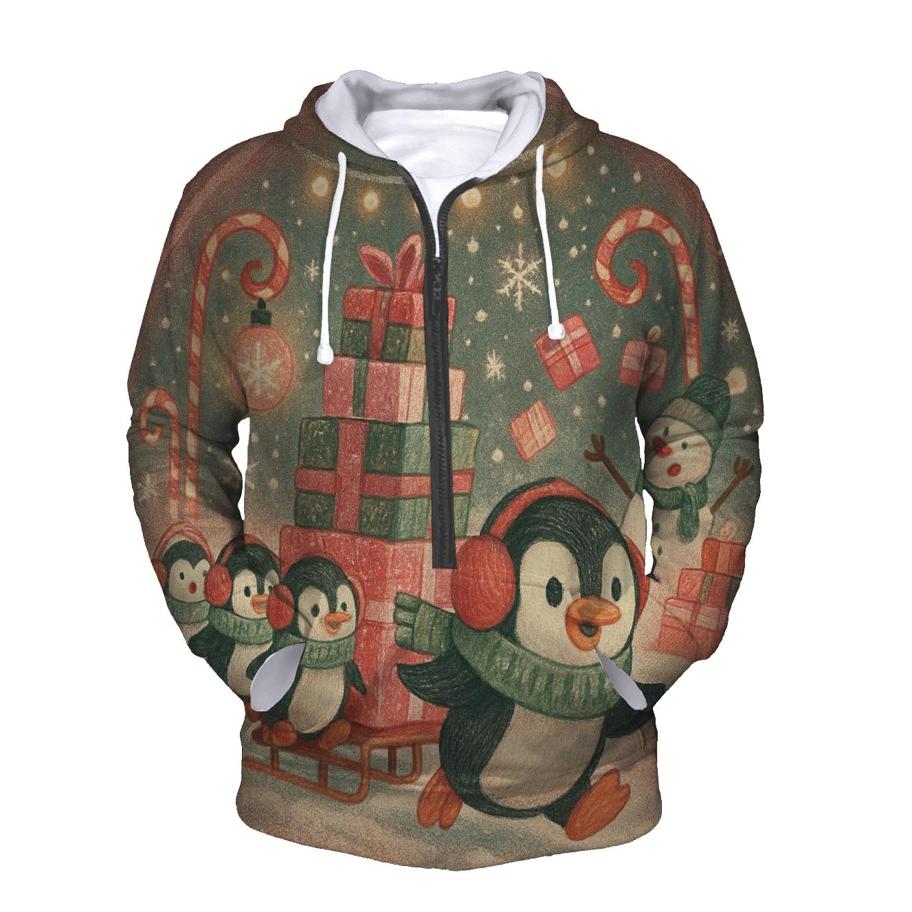 Mischief Penguin Postal Parade In A Snow Globe Street custom hoodies