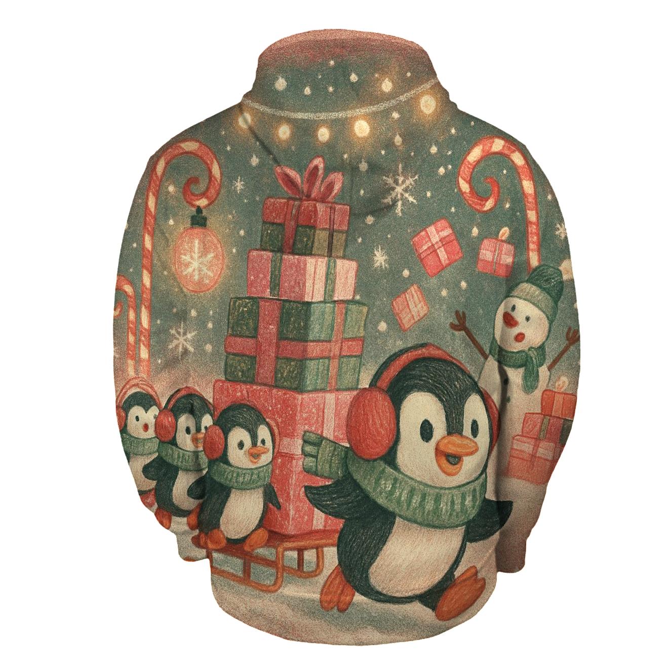 Mischief Penguin Postal Parade In A Snow Globe Street custom hoodies