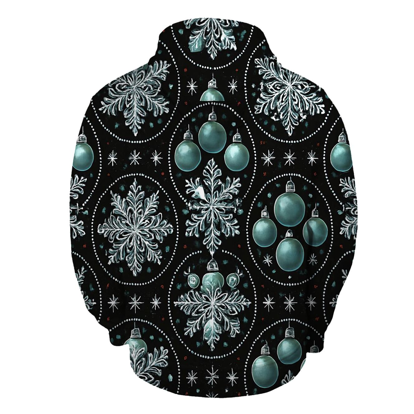 Midnight Snowflake And Ornament Medallion Tessellation On Black Background hoodies fashion