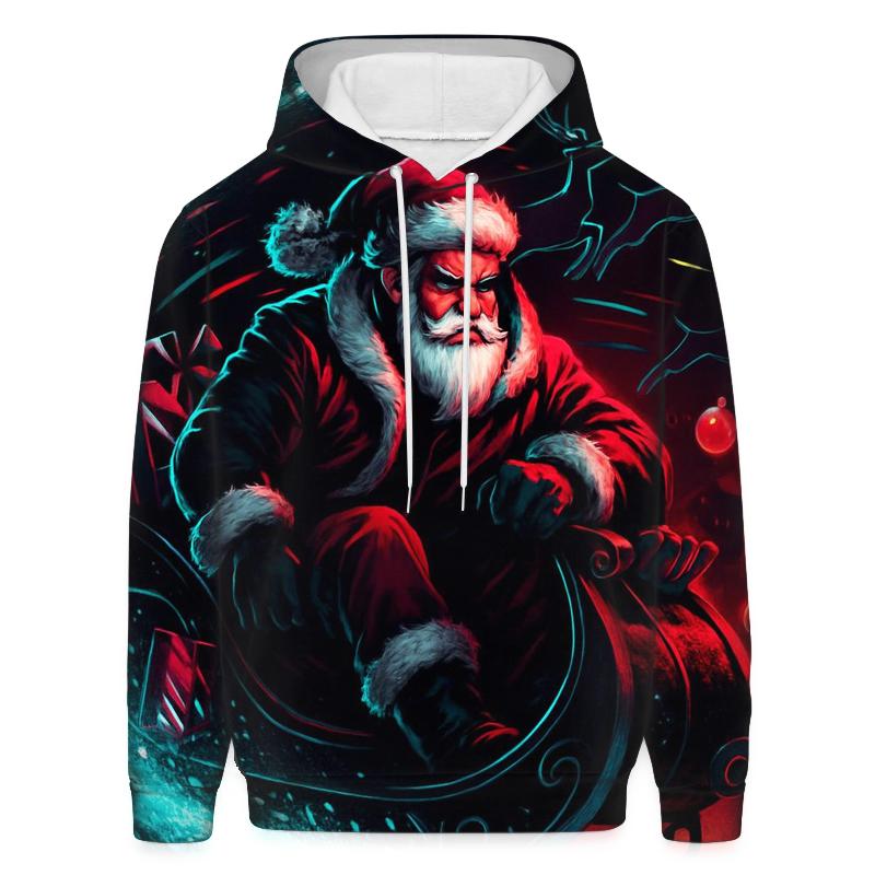 Neon Sleigh Drift Santa hoodie trends