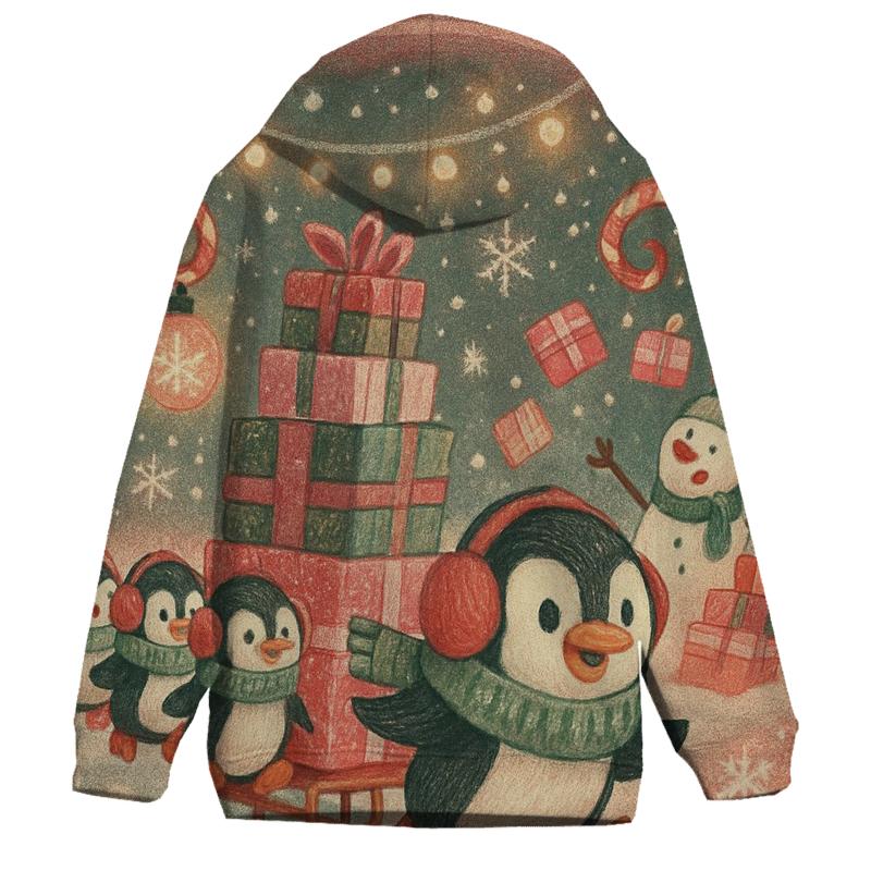 Mischief Penguin Postal Parade In A Snow Globe Street hoodie designs