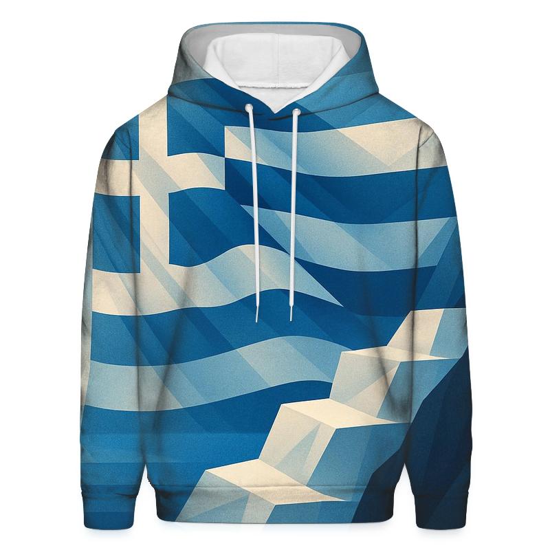 Aegean Geometry Banner designer hoodies