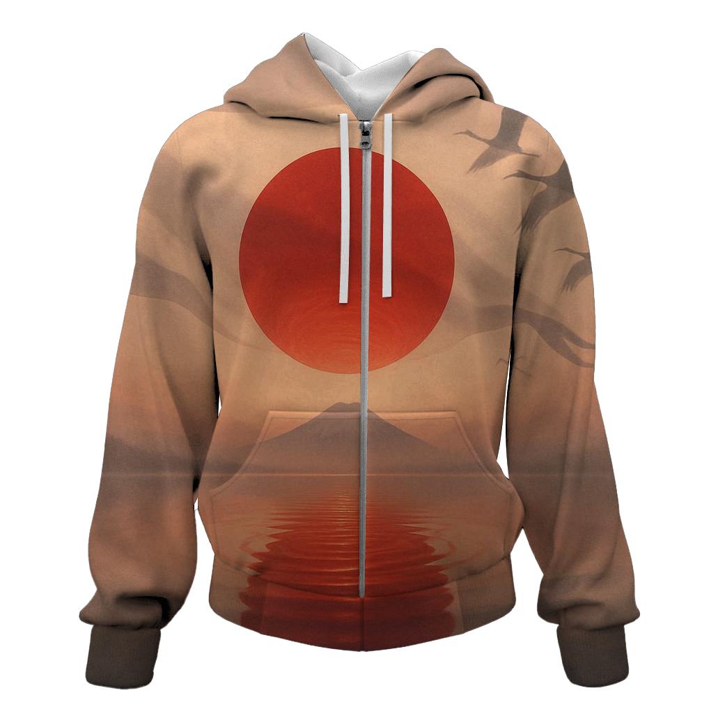 Rising Sun Mist Over Water designer hoodies