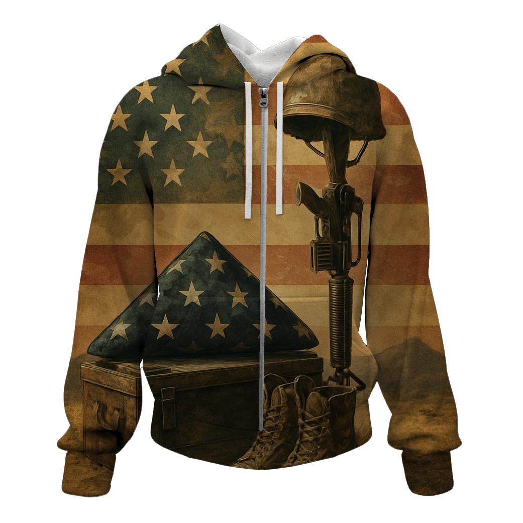 Desert Memorial In Wind And Light zip-up hoodies