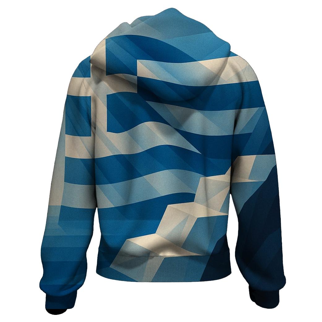 Aegean Geometry Banner zip-up hoodies