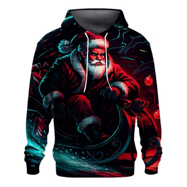 Neon Sleigh Drift Santa printed hoodies