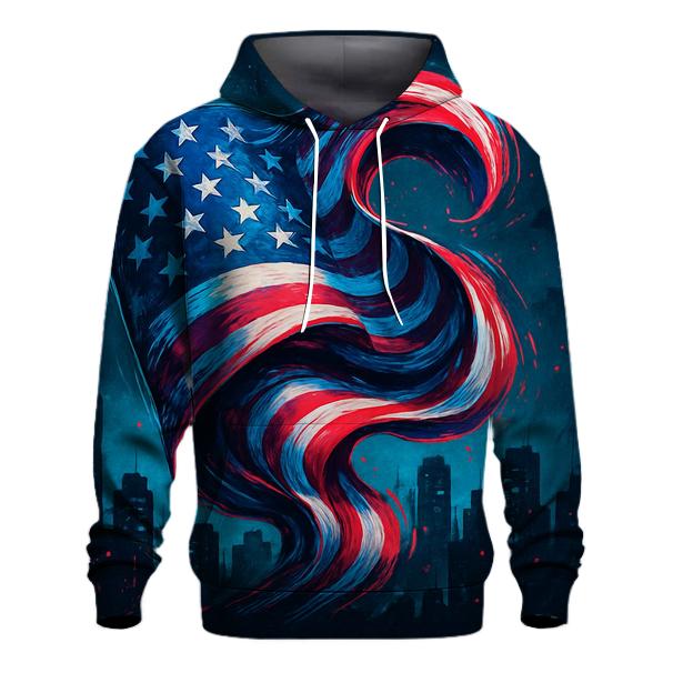 Neon Skyline Flag Surge custom hoodies