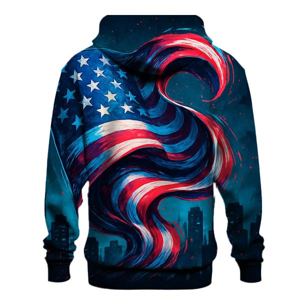 Neon Skyline Flag Surge custom hoodies