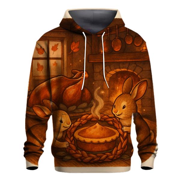 Candlelit Cornucopia Cottage Feast printed hoodies