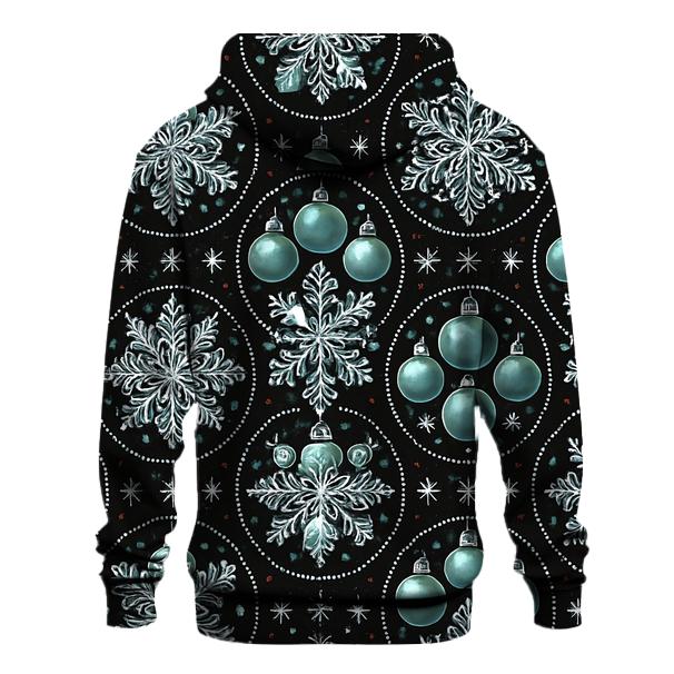 Midnight Snowflake And Ornament Medallion Tessellation On Black Background zip-up hoodies