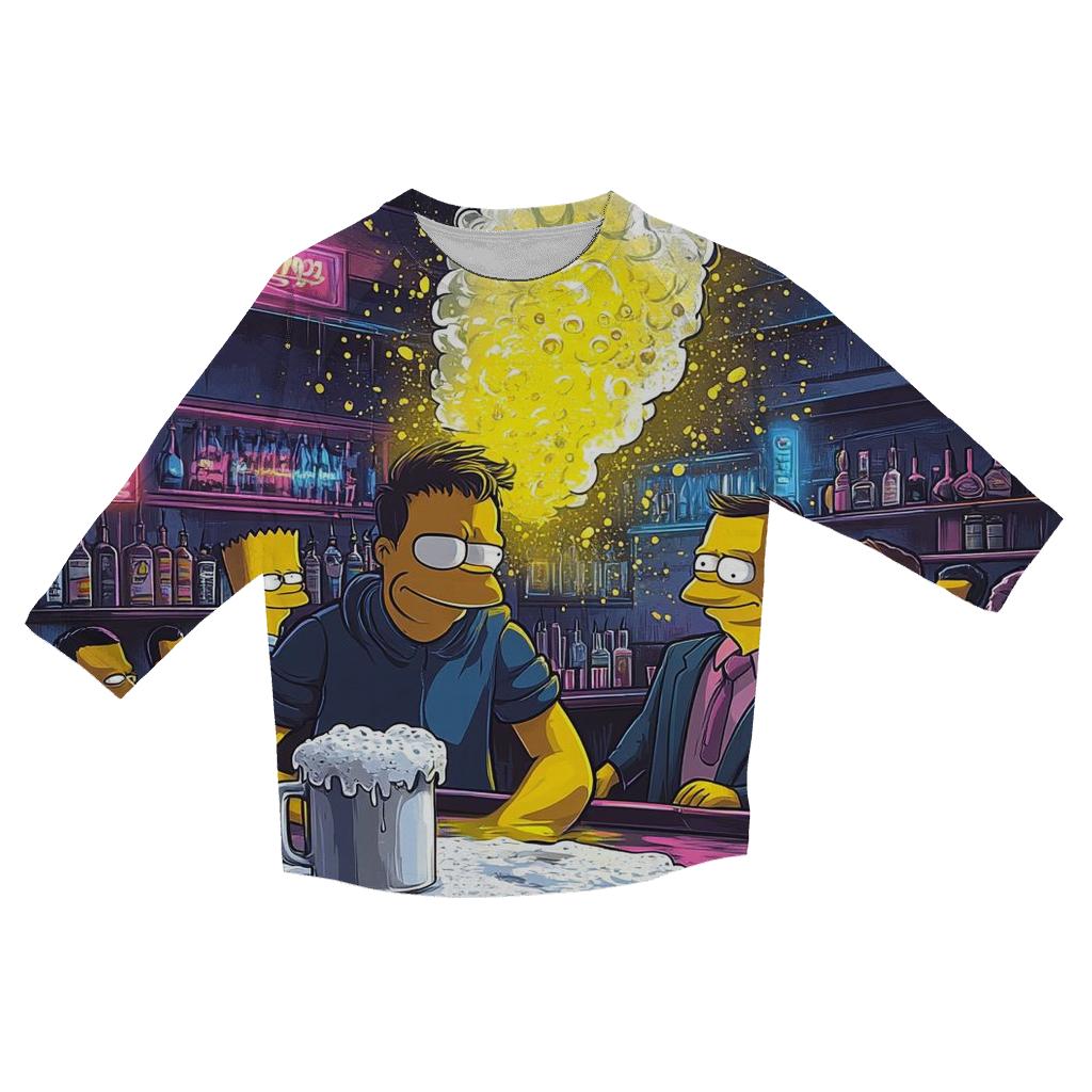 Moes Neon Nighttime Soda Storm casual three quarter sleeve shirts