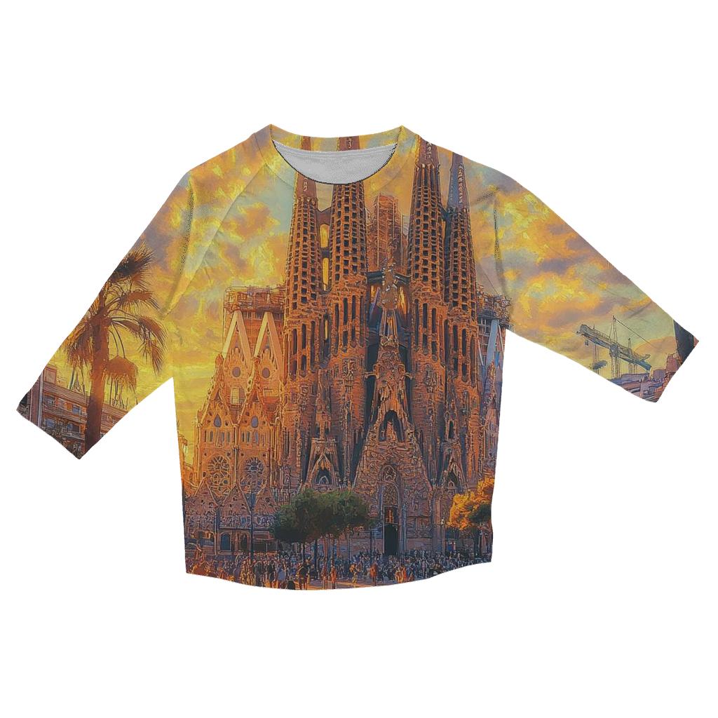 Sagrada Familia - Barcelona designer 3/4 sleeve blouses