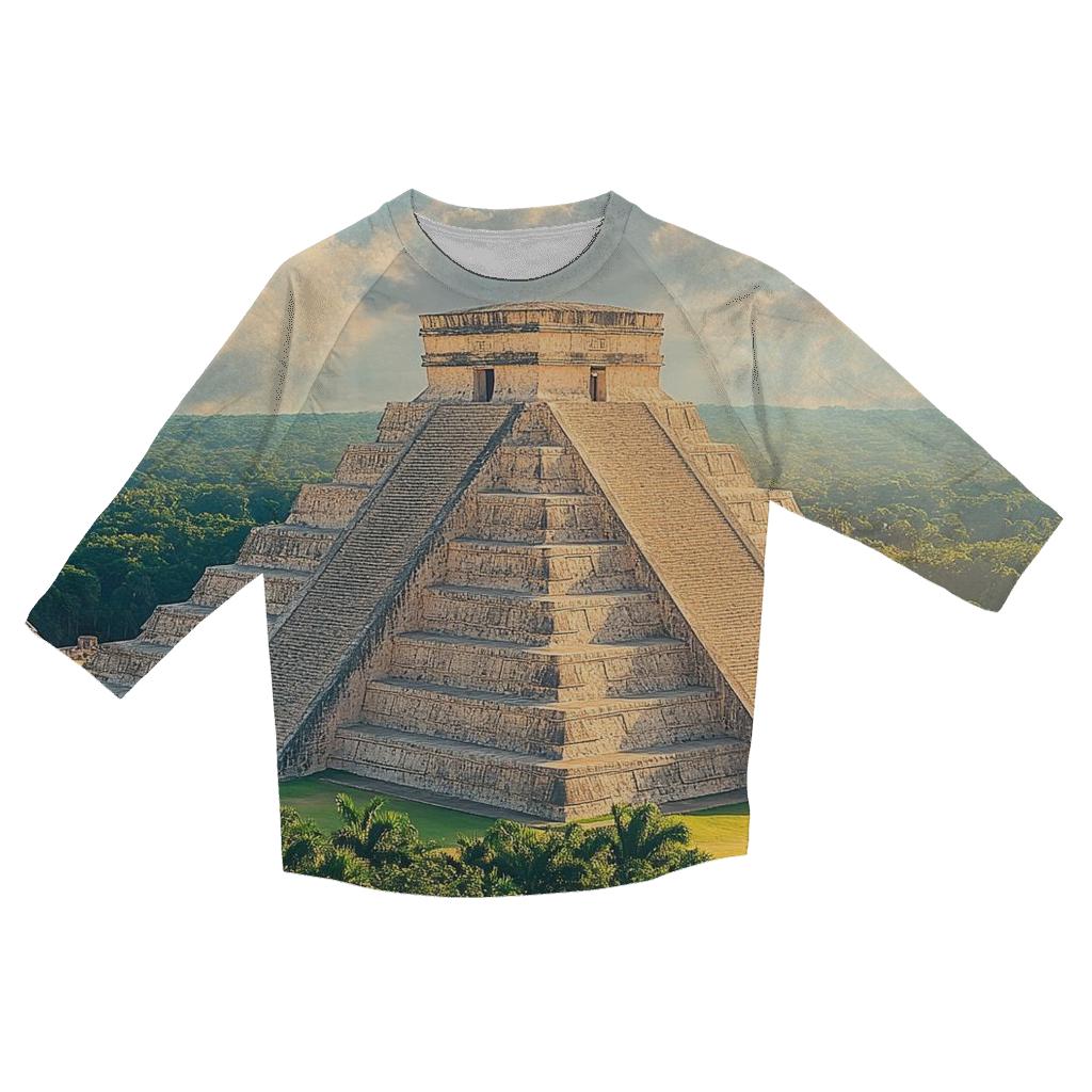 Chichen Itza - Cancun printed three quarter sleeve shirts