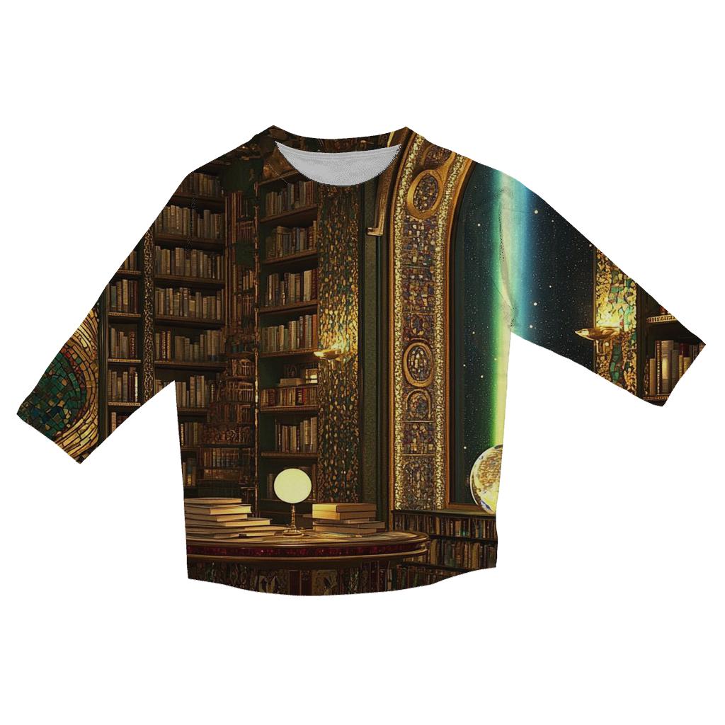 Gustav Klimt Inspired Aurora Library Salon fashion 3/4 sleeve shirts