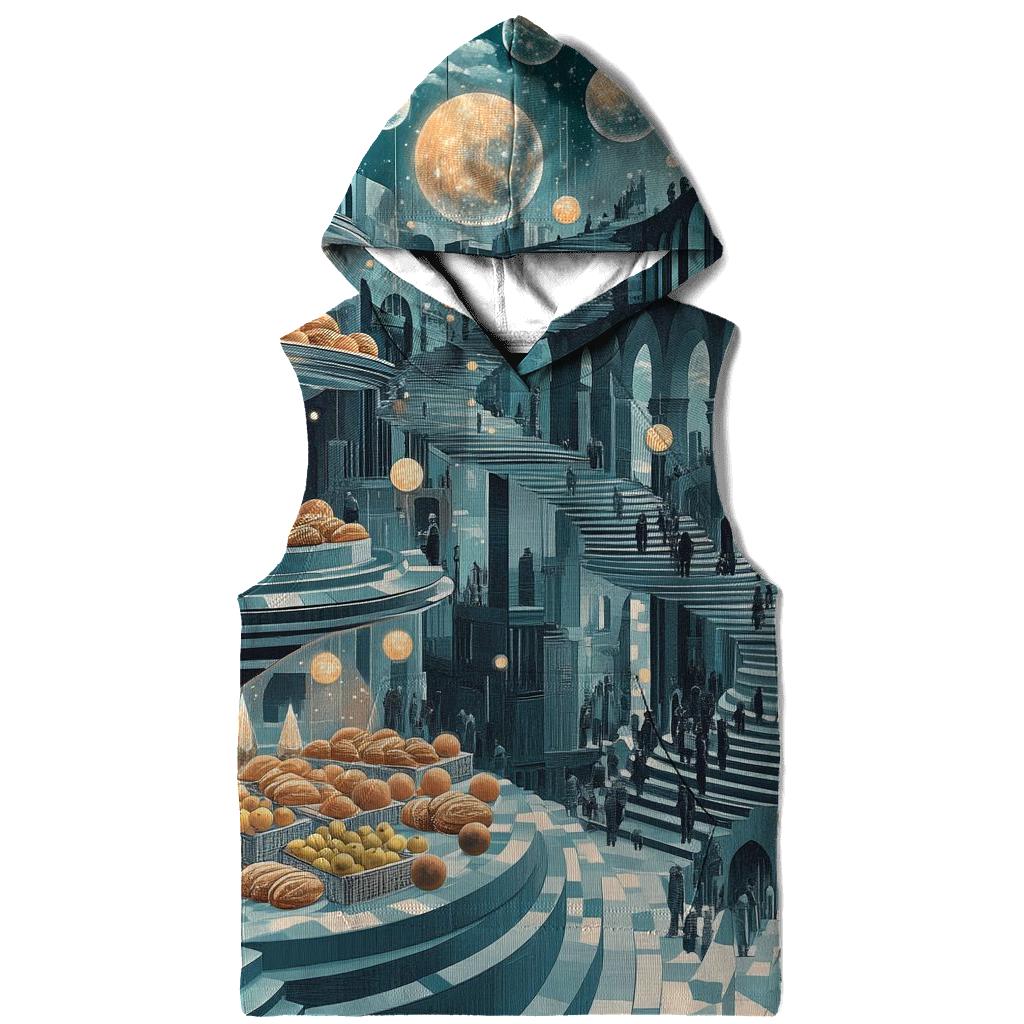 M C Escher Inspired Solar System Market Stairways hoodie designs