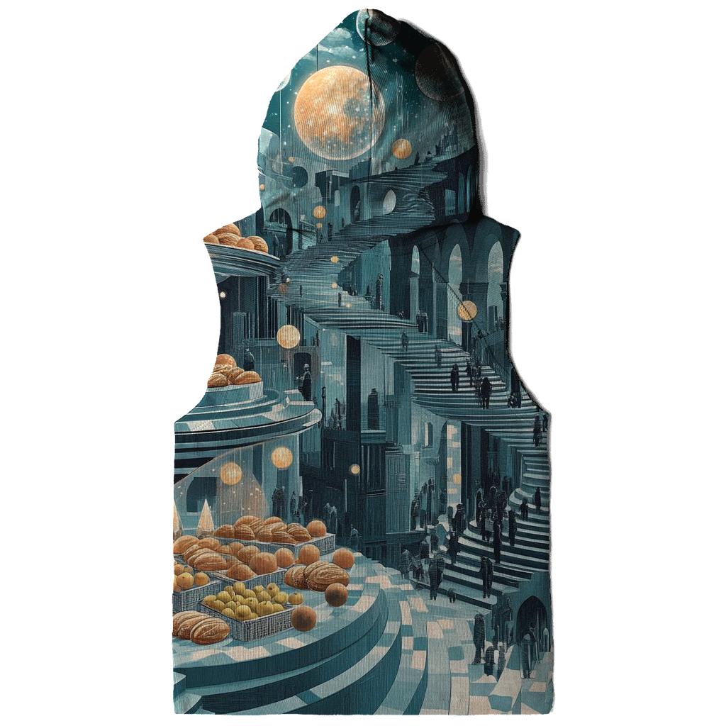 M C Escher Inspired Solar System Market Stairways hoodie designs