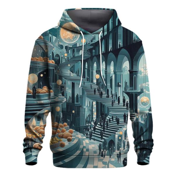 M C Escher Inspired Solar System Market Stairways hoodie styles