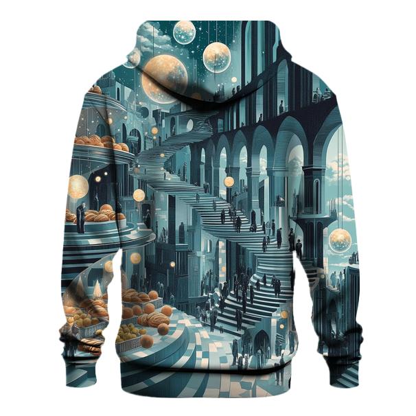 M C Escher Inspired Solar System Market Stairways hoodie styles