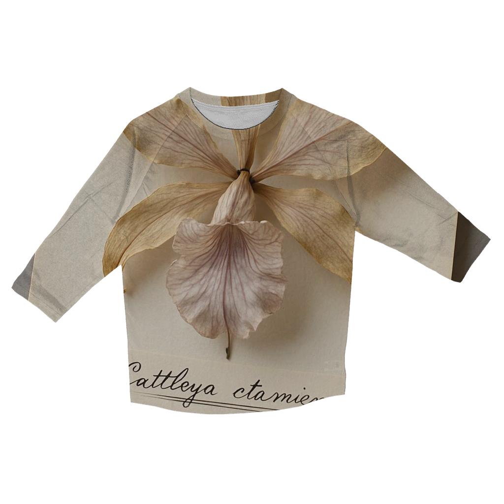 Pressed Herbarium Specimen Of Victorian Era Orchid designer 3/4 sleeve blouses