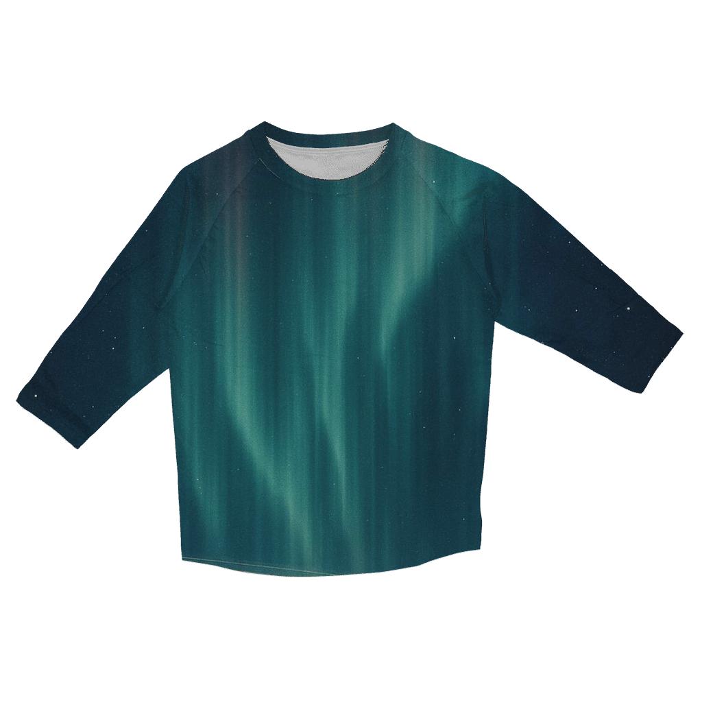 Aurora Curtain Over Polar Ring Plane custom 3/4 sleeve shirts