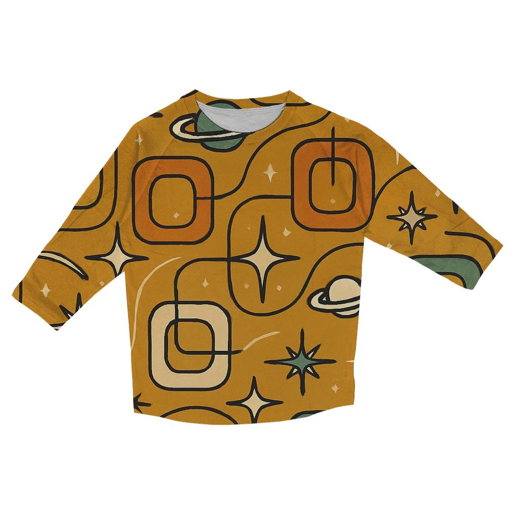 Groovy Space Age Pattern Parade trendy 3/4 sleeve tops