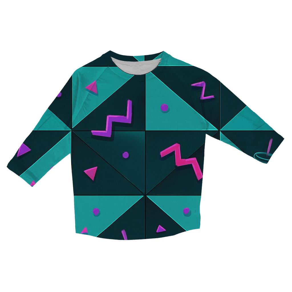 Mall Food Court Neon Tiles designer 3/4 sleeve blouses