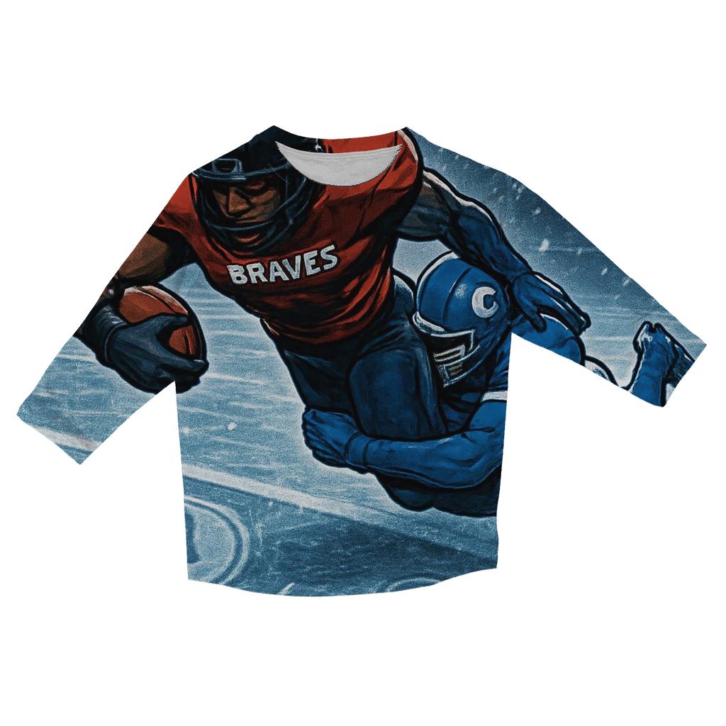 Frozen Goal Line Clash Braves Versus Cubs cotton quarter sleeve shirts