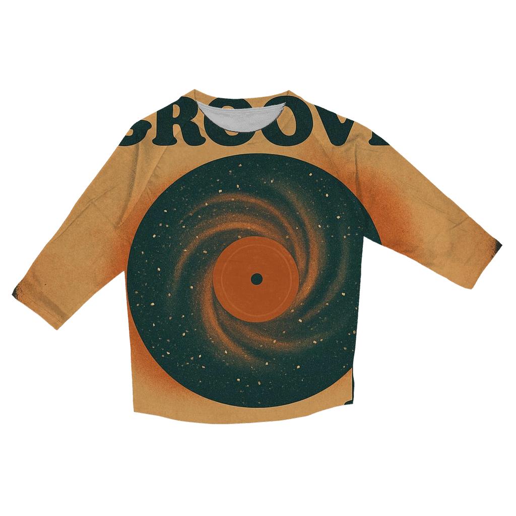 Seventies Vinyl Record Nebula Night trendy 3/4 sleeve tops