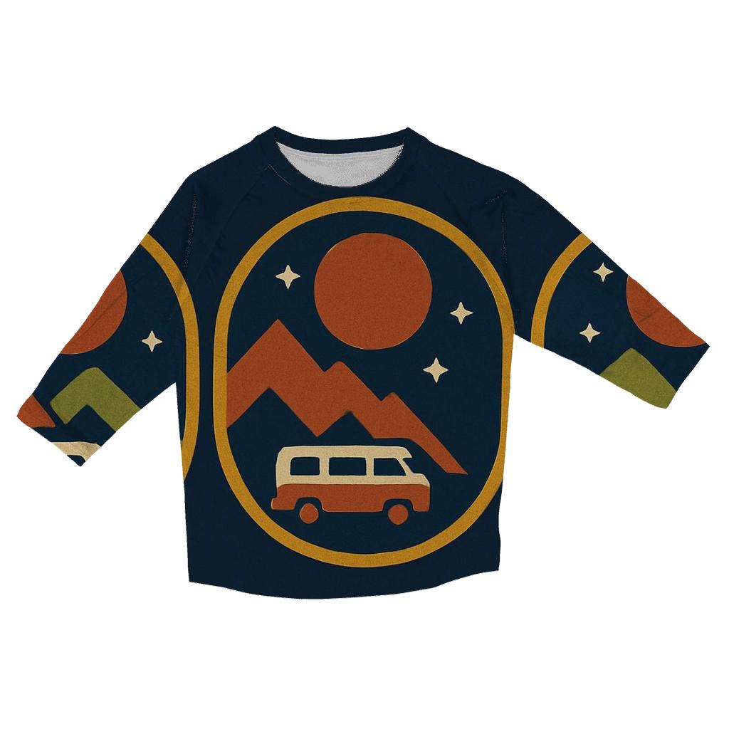 Seventies Stargazer Camper Badges stylish quarter sleeve tops