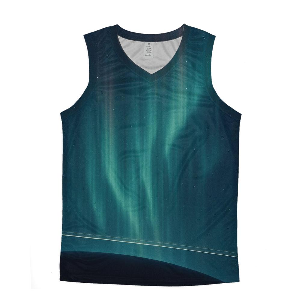 Aurora Curtain Over Polar Ring Plane cotton sleeveless tops