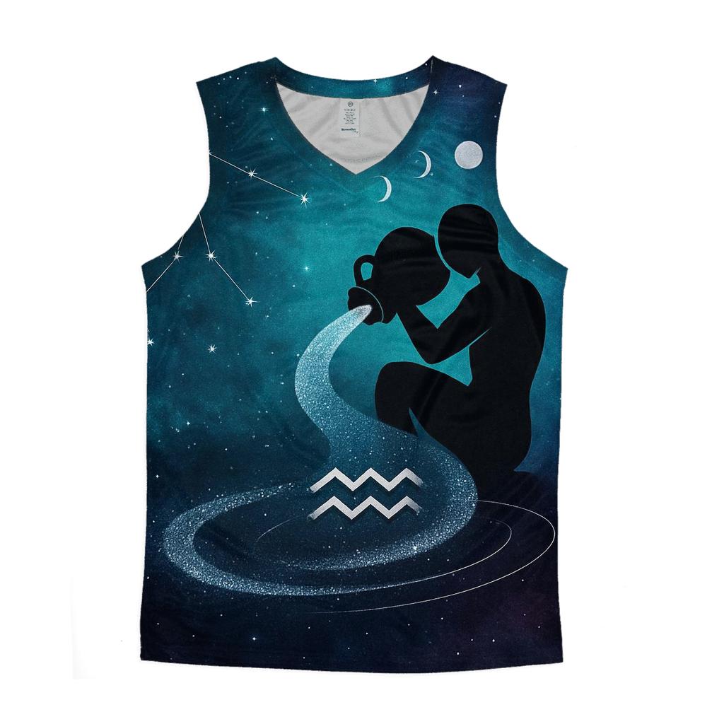 Aquarius Nebula Water Bearer Constellation Overlay trendy fitted tank tops