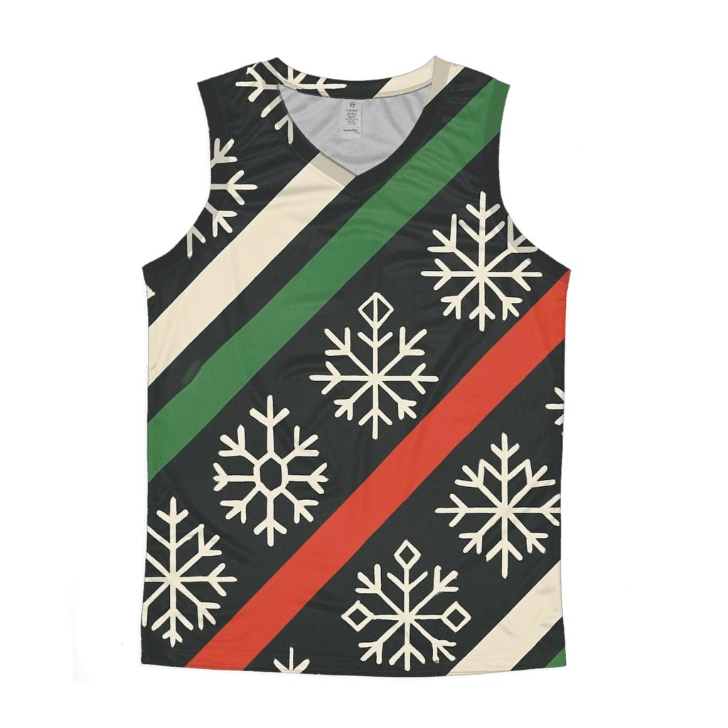 Snowflake Tessellation Candy Stripe Night cotton sleeveless tops