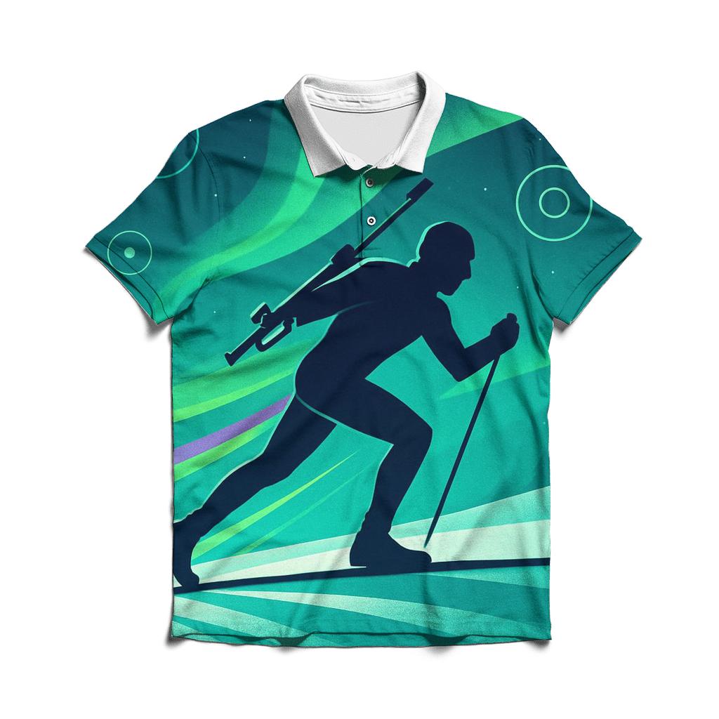 Aurora Biathlon Precision branded logo polo shirts