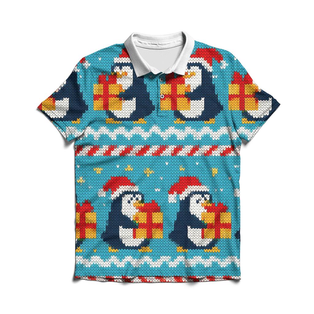 Jolly Penguin Present Parade Design classic pique polos
