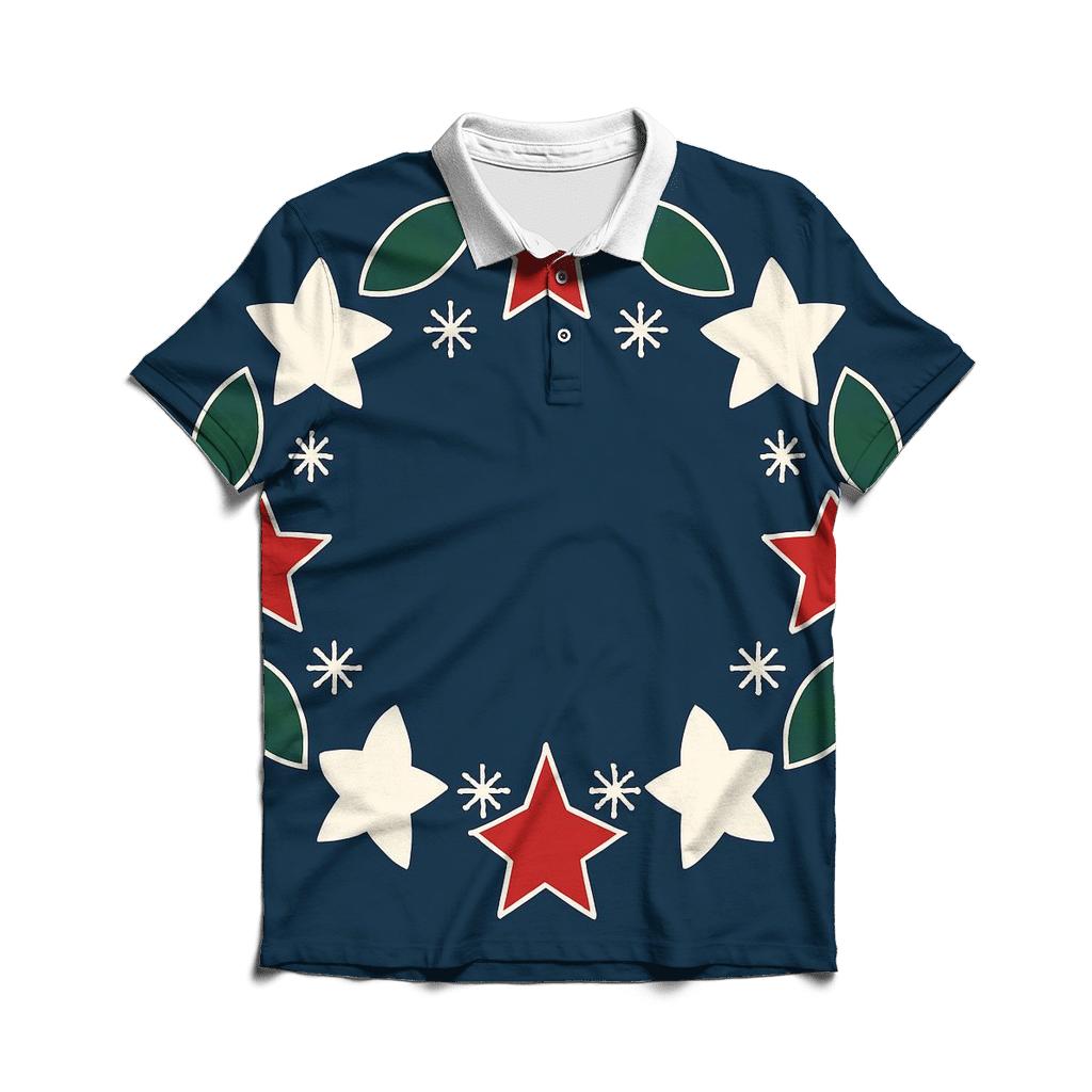Starlit Holly Orbit Wreath stylish collar polo tees