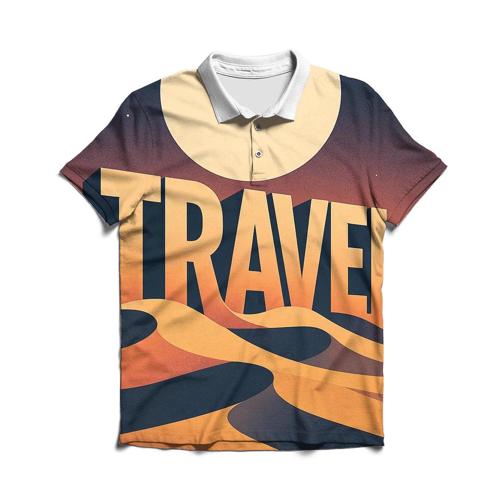 Desert Moon Typography Mirage classic pique polos