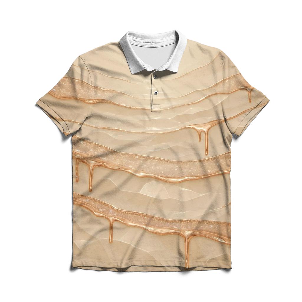 Champagne Facet Tides designer slim fit polos