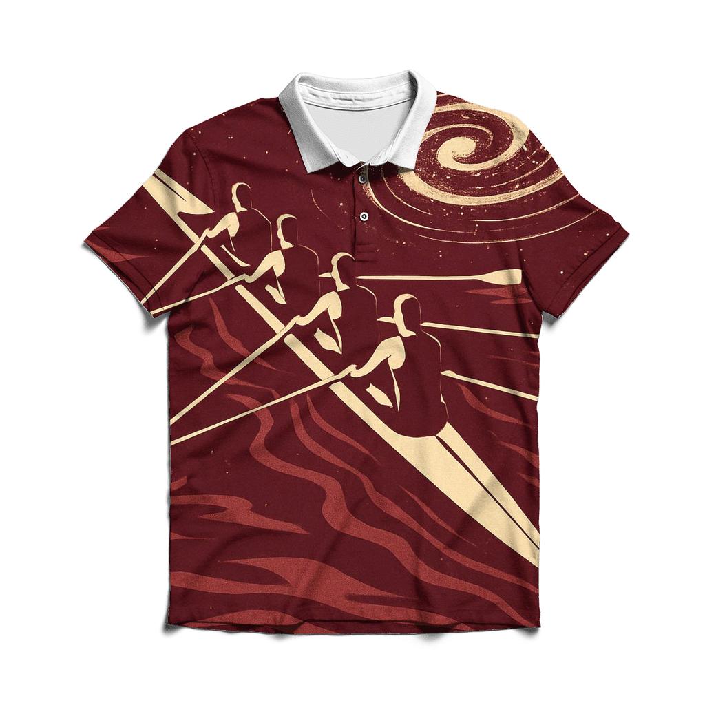 Cosmic Rowing Wake custom polo shirts