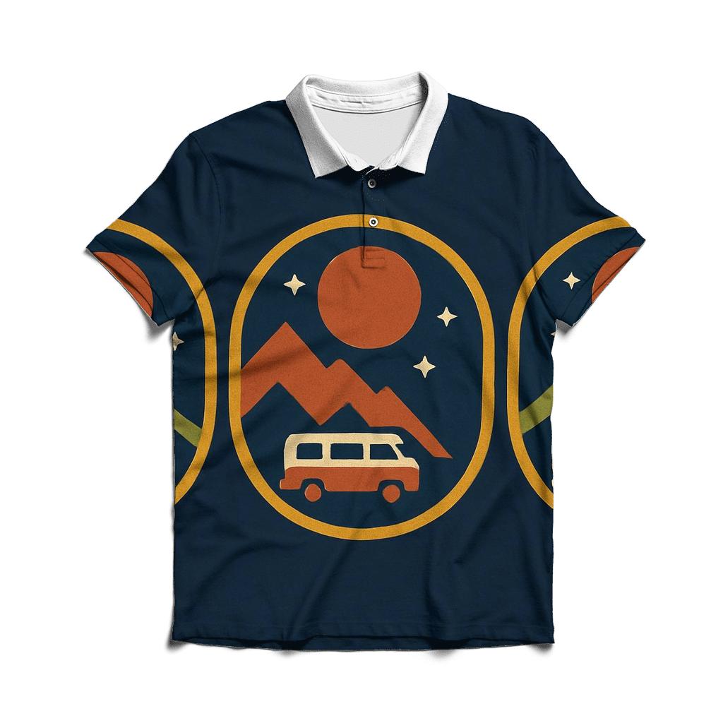 Seventies Stargazer Camper Badges branded logo polo shirts