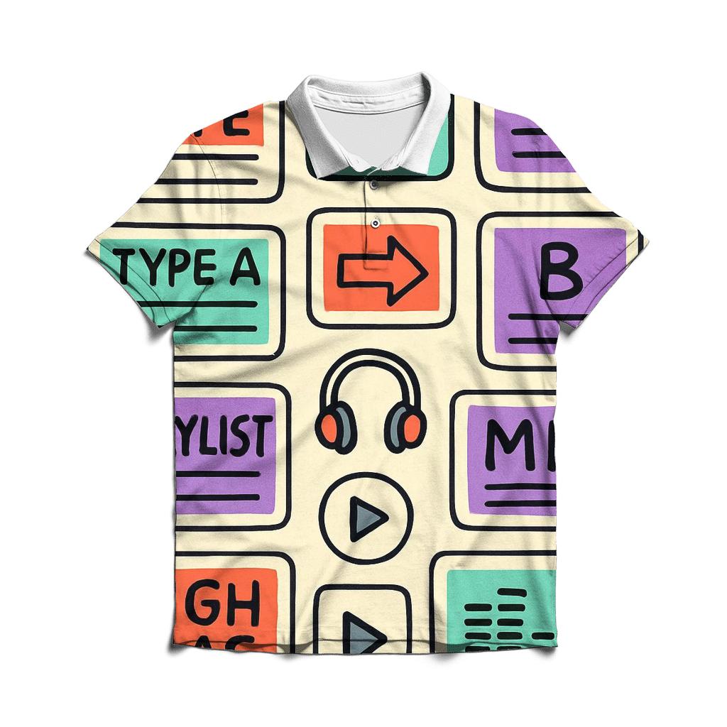 Mixtape Label Sticker Collage designer slim fit polos