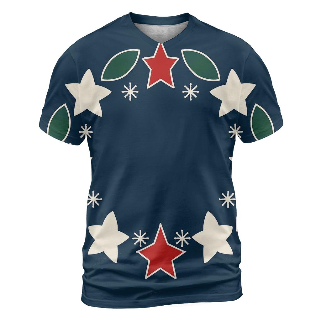 Starlit Holly Orbit Wreath vibrant all-over design tees