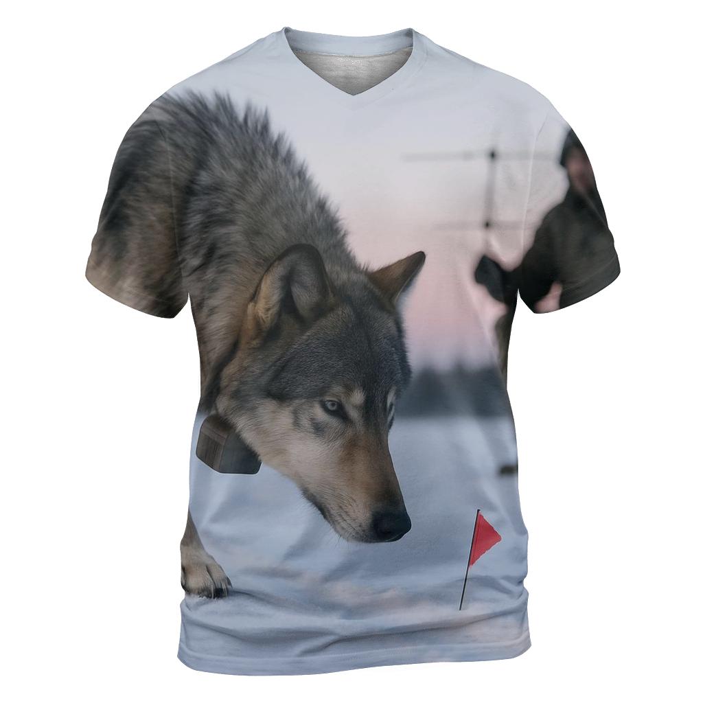Radio Collared Wolf At Boreal Rewilding Checkpoint vibrant all-over design tees