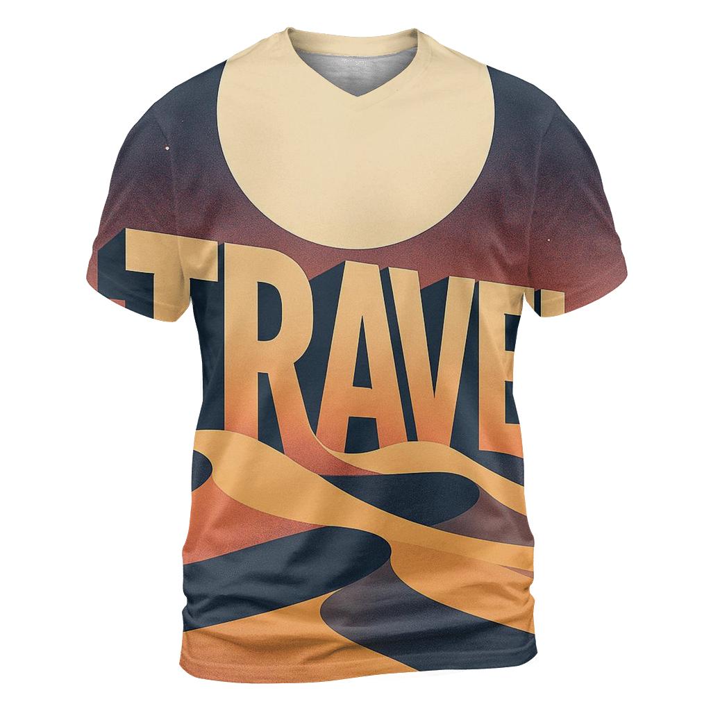 Desert Moon Typography Mirage designer pattern shirts