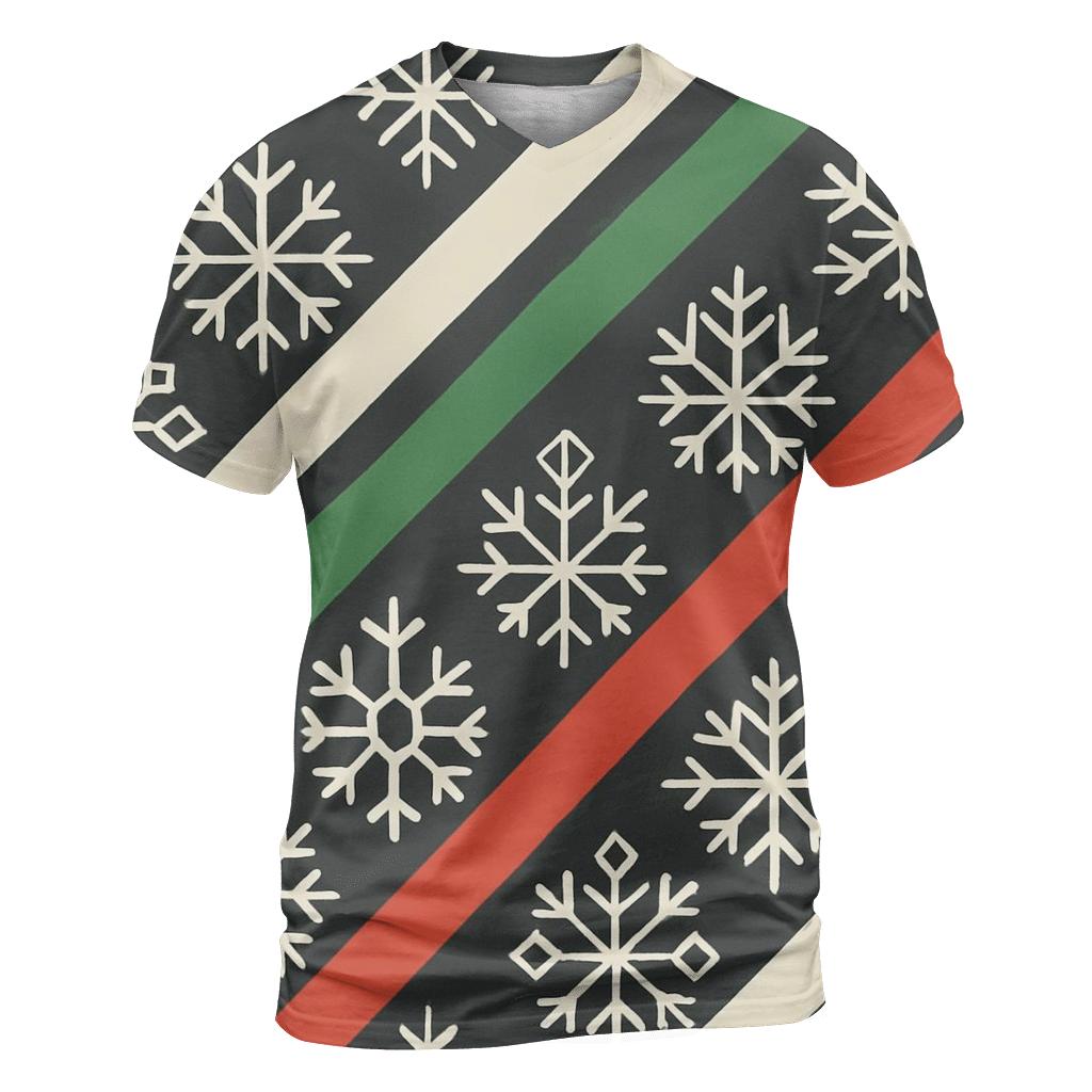 Snowflake Tessellation Candy Stripe Night custom all-over print shirts