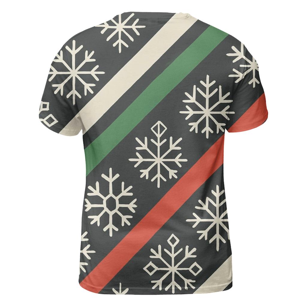 Snowflake Tessellation Candy Stripe Night custom all-over print shirts